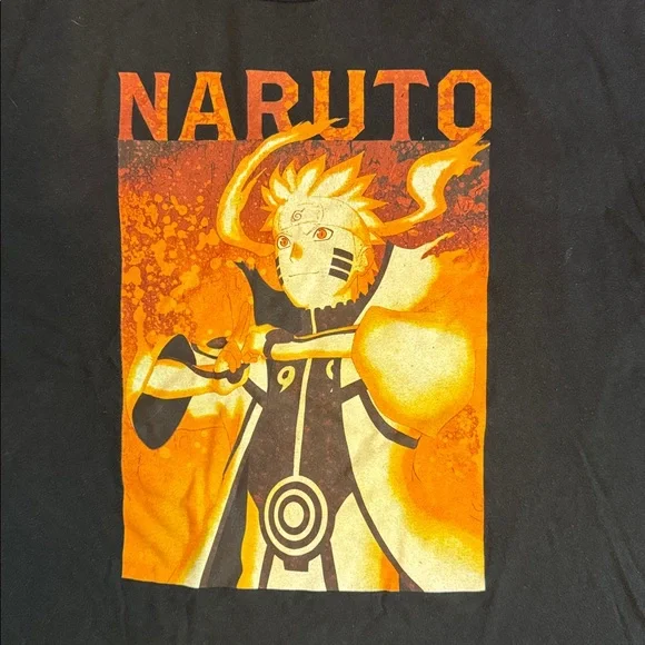 NARUTO SHIPPUDEN SIX PATHS SAGE MODE DOUBLE SIDED FIRE ICE GRAPHIC TEE - Picture 4 of 8